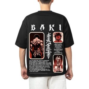 oversized t shirt of anime-baki print