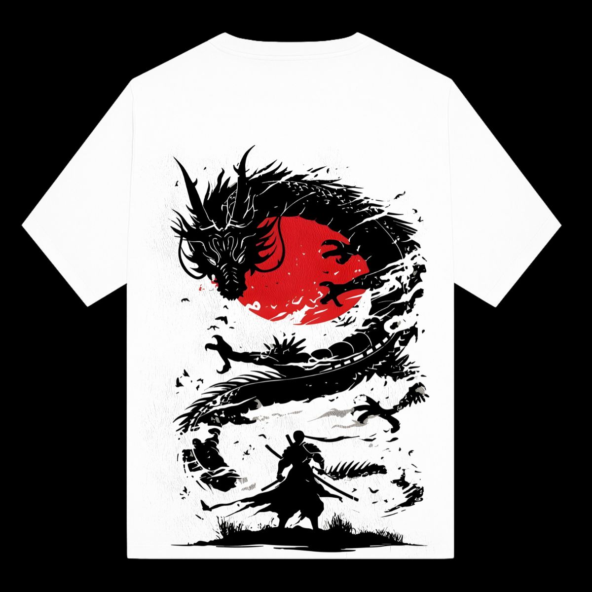 CUSTOME T SHIRT (3) samurai warrior and dragon design printed oversized t shirt