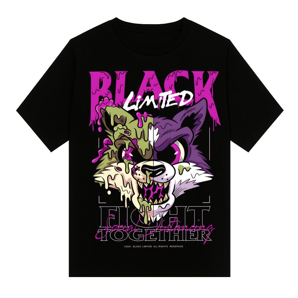 Black limited (1) oversized printed t shirt of black limited