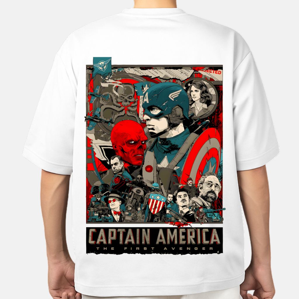 oversized printed t shirt of marvel Captain America