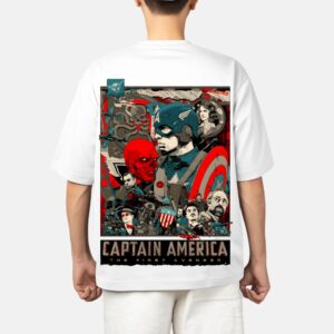 oversized printed t shirt of marvel Captain America