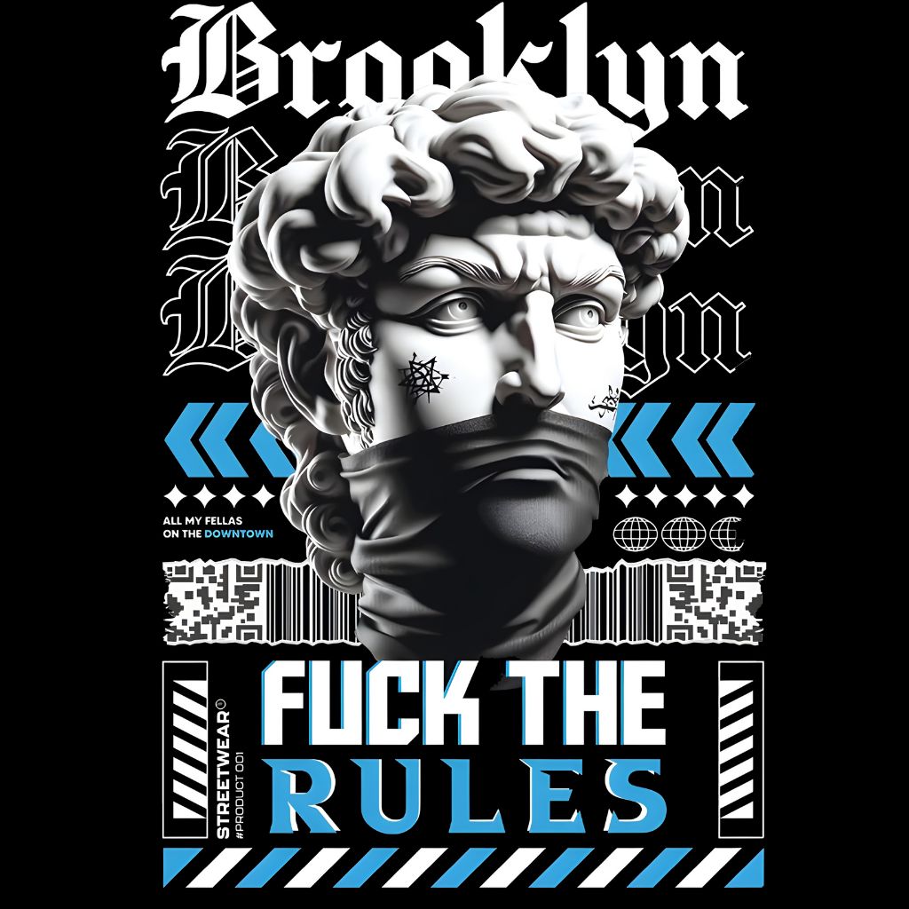 oversized t shirt of print Brooklyn