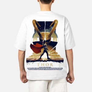 oversized printed t shirt of marvel thor and loki