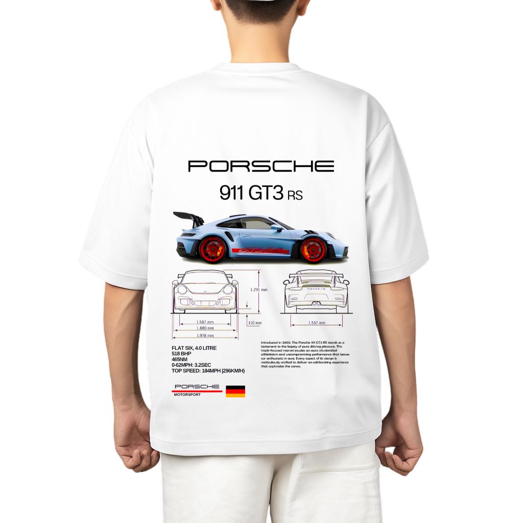 oversized t shirt of porsche 911