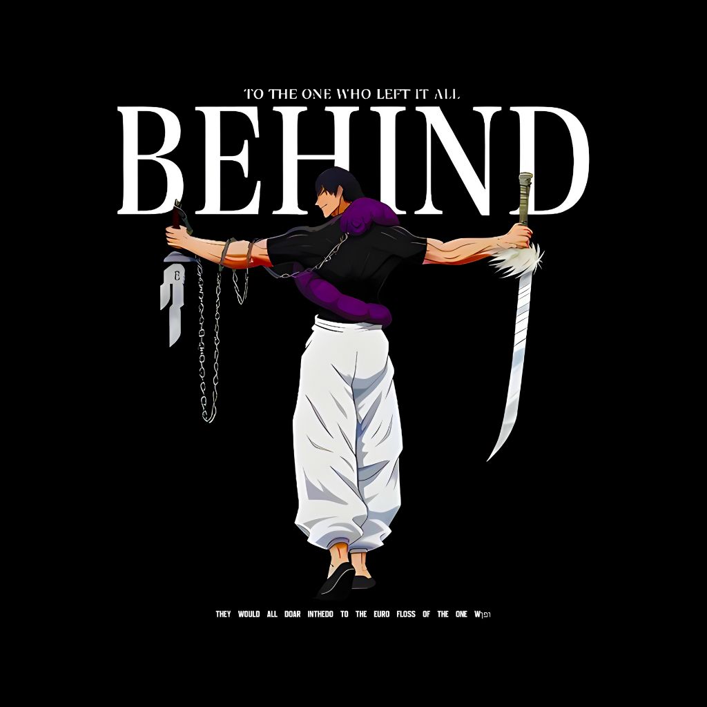 Anime - Behind oversized t shirt